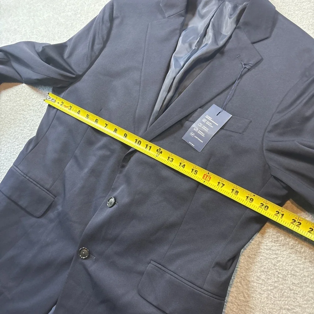 Stafford Stretch Blazer Navy Blue 42 Sh Men's Single Vent 2 Button Classic Fit
